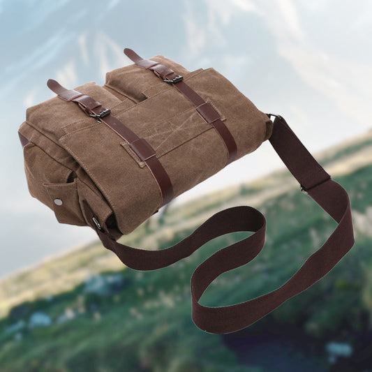 Férfi nagy kapacitású vászon válltáska