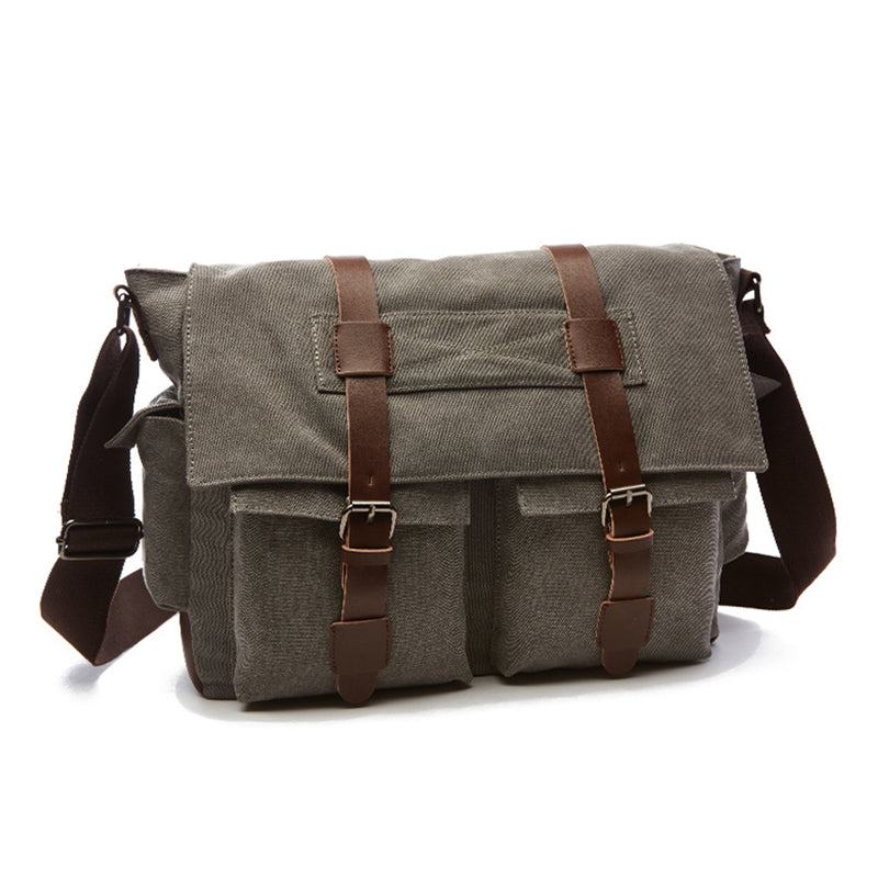 Férfi nagy kapacitású vászon válltáska