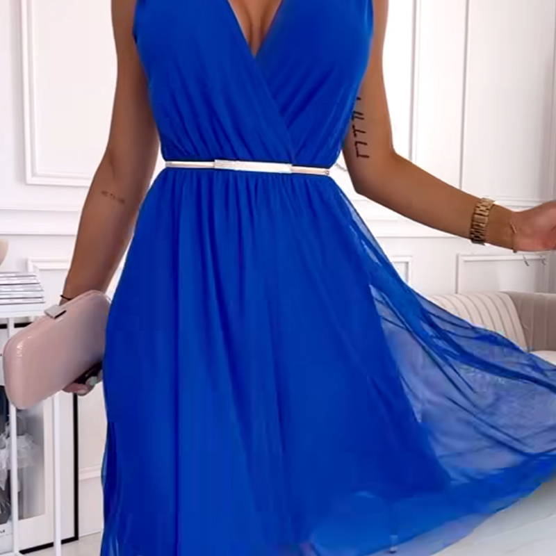 Ujjatlan, V-nyakú sifon ruha