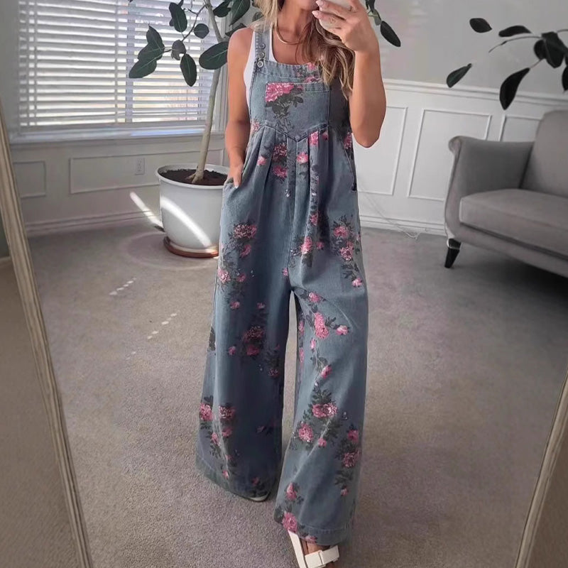 💗Nyári különlegesség✨Női lezser farmer overál mintával