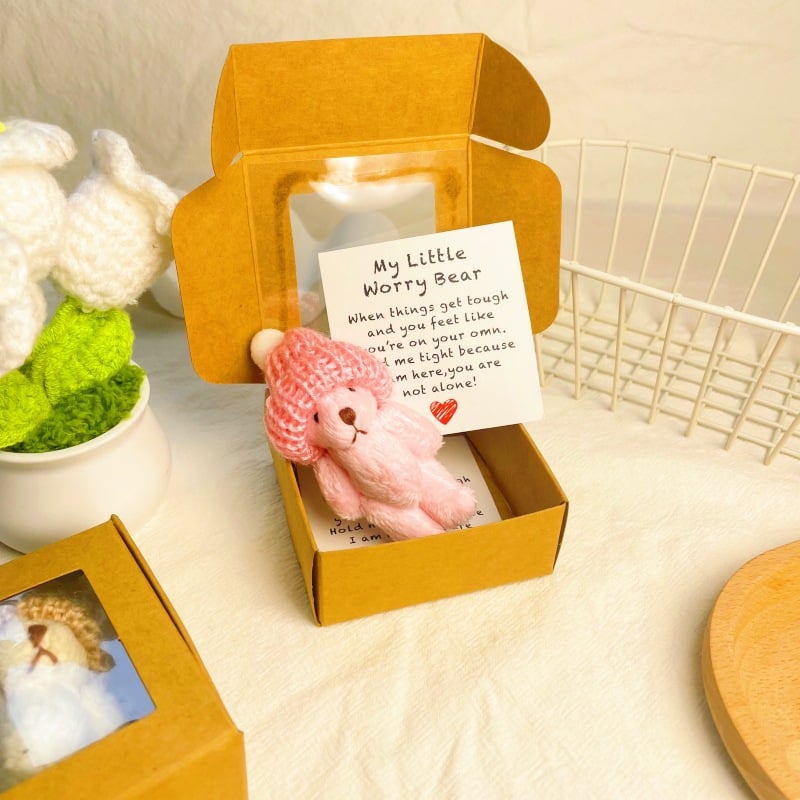 🔥🧸Kézzel készített mini plüssmackó dobozban