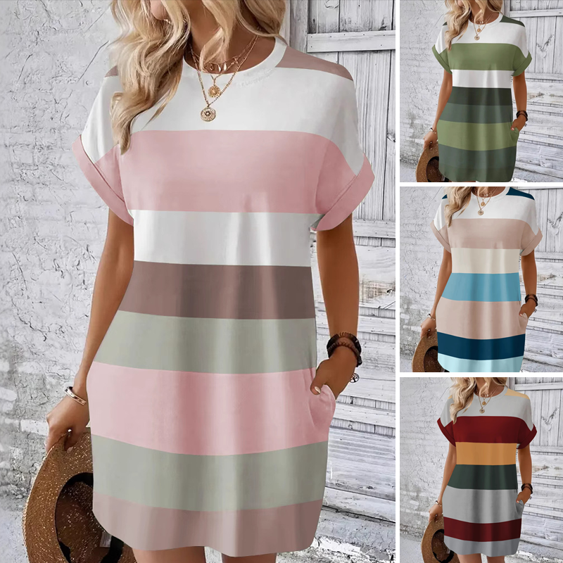👗Lezser női ruha kerek nyakkivágással