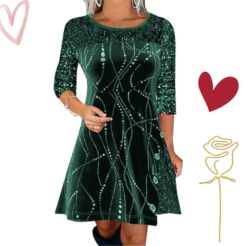 ✨Elegáns, flitteres A-vonalú ruha