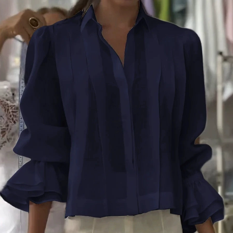 【S-3XL】✨🌼Elegáns ing fodros és rakott mintával
