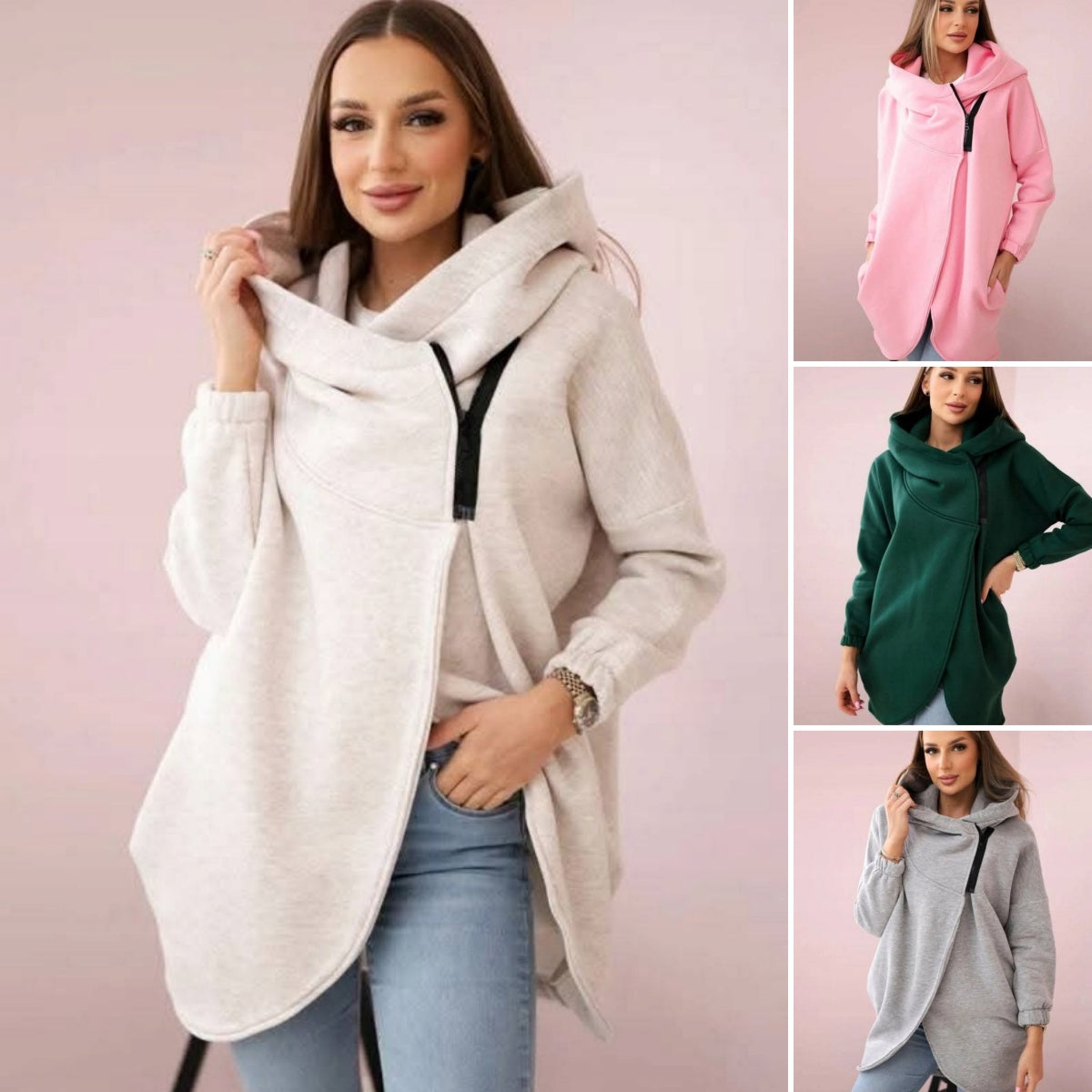 đ (S-4XL) đŒ NĆi tĂșlmĂ©retezett vastag kapucnis pulcsi