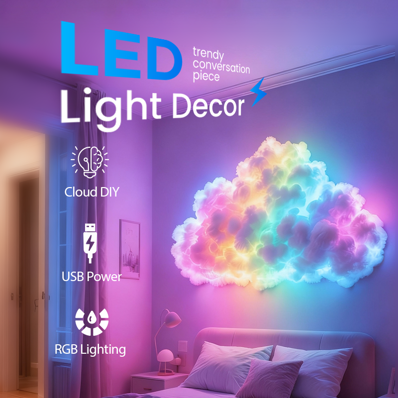 ⚡☁️ ️Saját készítésű USB-s Thundercloud LED fénydekoráció ✨🌈
