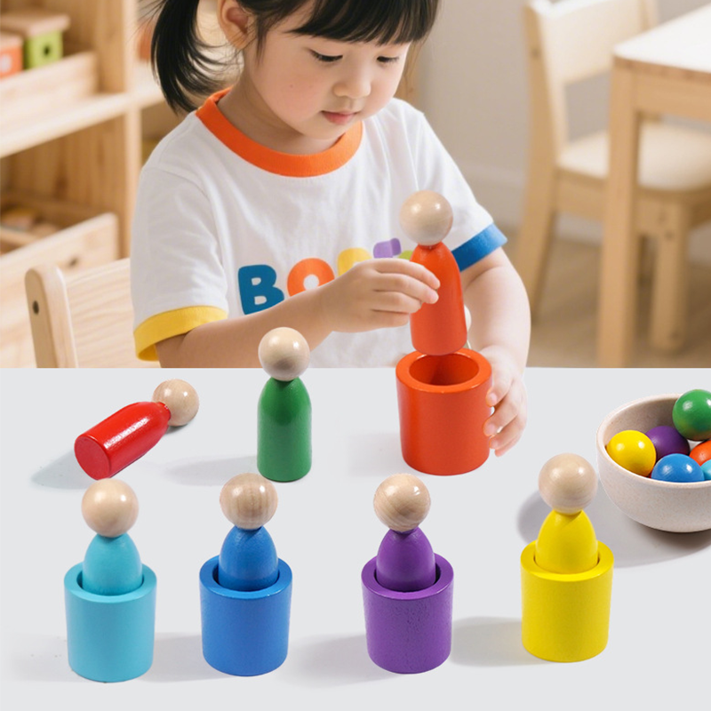 🌈 Szivárványgolyók poharakban Montessori játékok kisgyermekeknek 👶🧠