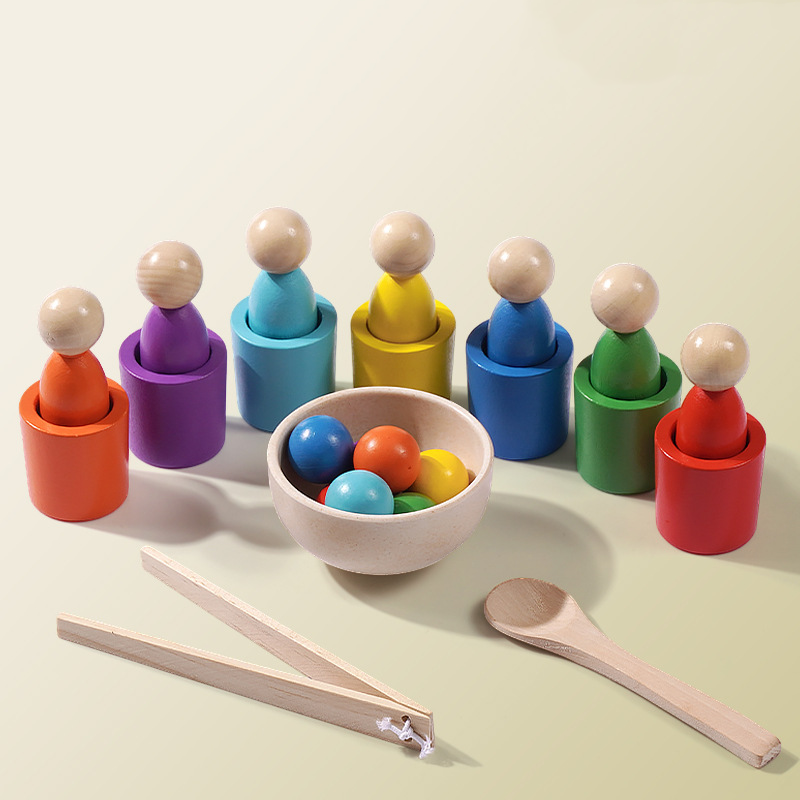 🌈 Szivárványgolyók poharakban Montessori játékok kisgyermekeknek 👶🧠