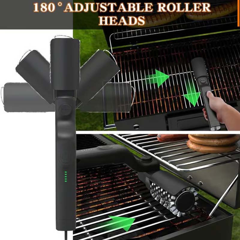 đ§Œ VezetĂ©k NĂ©lkĂŒli Elektromos BBQ Grill Kefe TisztĂtĂł đ„đ | ErĆs forgĂłfej, 3 sebessĂ©gfokozat â ĂșjratölthetĆ, vĂzĂĄllĂł kivitel âĄ