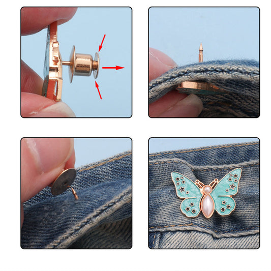 🌸🦋 Levehető, pillangó alakú övcsat – szerszám nélkül állítható, ideális farmerokhoz, szoknyákhoz és ruhákhoz✨👗