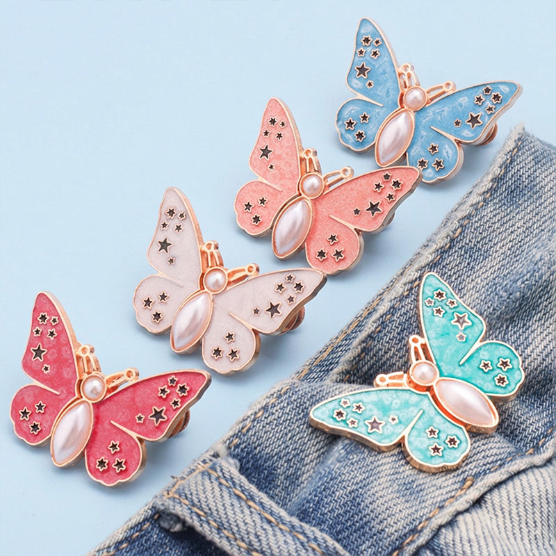 🌸🦋 Levehető, pillangó alakú övcsat – szerszám nélkül állítható, ideális farmerokhoz, szoknyákhoz és ruhákhoz✨👗
