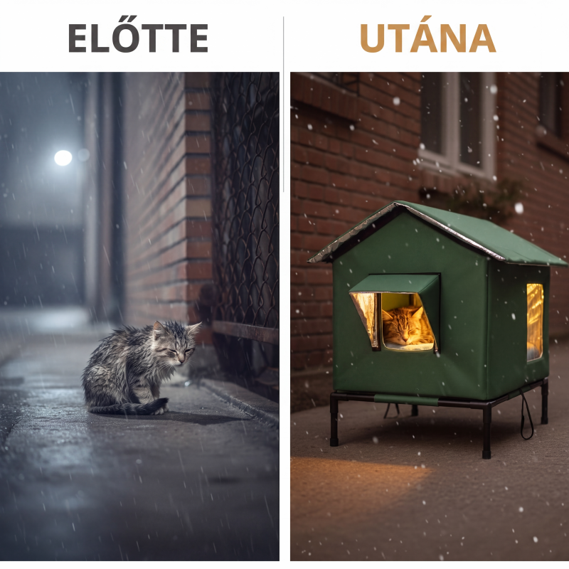 đ» KĂŒltĂ©ri, vĂzĂĄllĂł macskahĂĄz, szĂ©tszerelhetĆ, emelhetĆ