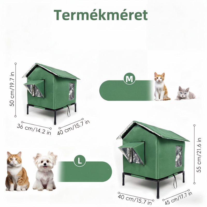 đ» KĂŒltĂ©ri, vĂzĂĄllĂł macskahĂĄz, szĂ©tszerelhetĆ, emelhetĆ