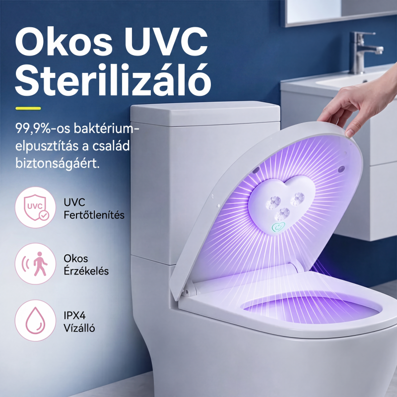 đĄ UVC WCâfertĆtlenĂtĆ lĂĄmpa mozgĂĄsĂ©rzĂ©kelĆvel, intelligens fĂŒrdĆszobai higiĂ©niai eszköz đ§Œ