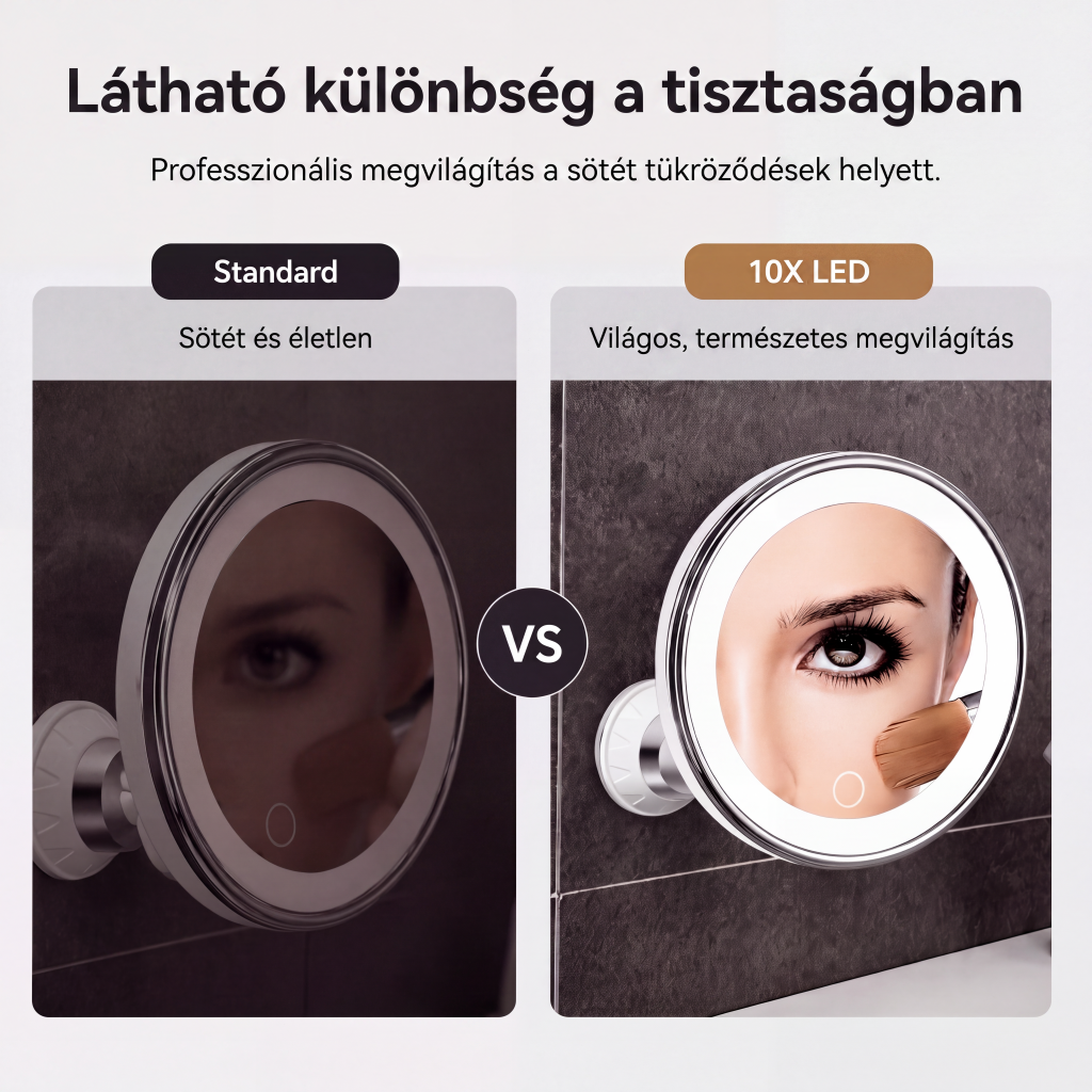 đIdĆkorlĂĄtos 50% kedvezmĂ©ny! đĄ 10-szeres nagyĂtĂĄsĂș sminktĂŒkör LED-fĂ©nnyel Ă©s tapadĂłkoronggal