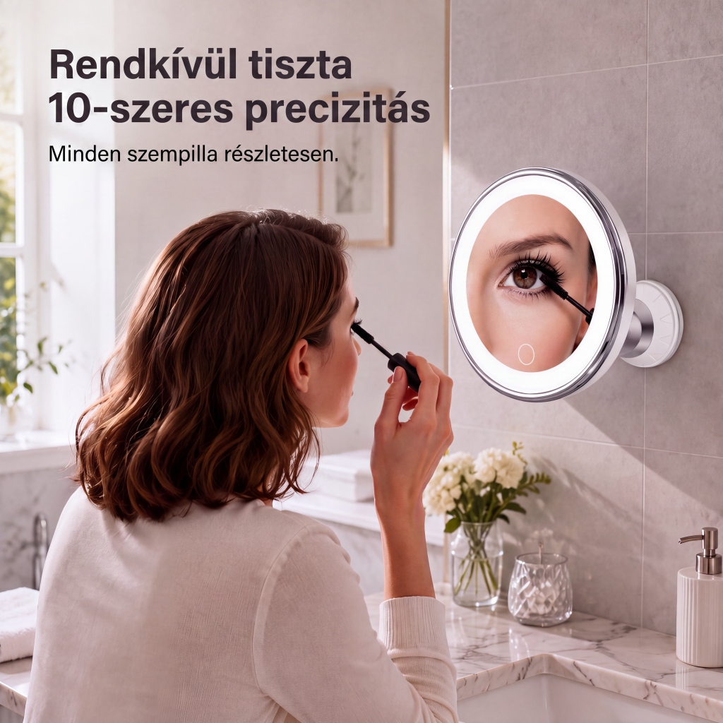 đIdĆkorlĂĄtos 50% kedvezmĂ©ny! đĄ 10-szeres nagyĂtĂĄsĂș sminktĂŒkör LED-fĂ©nnyel Ă©s tapadĂłkoronggal