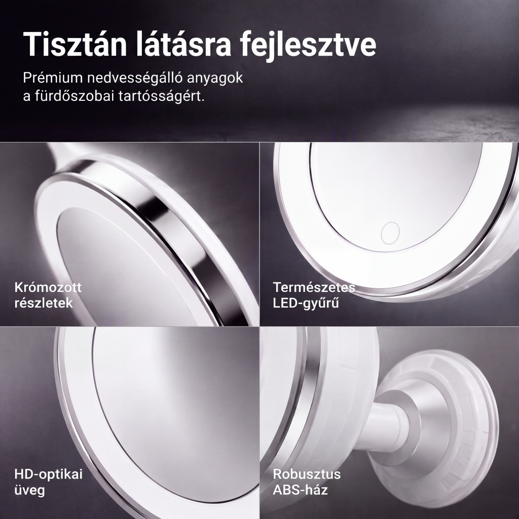 đIdĆkorlĂĄtos 50% kedvezmĂ©ny! đĄ 10-szeres nagyĂtĂĄsĂș sminktĂŒkör LED-fĂ©nnyel Ă©s tapadĂłkoronggal
