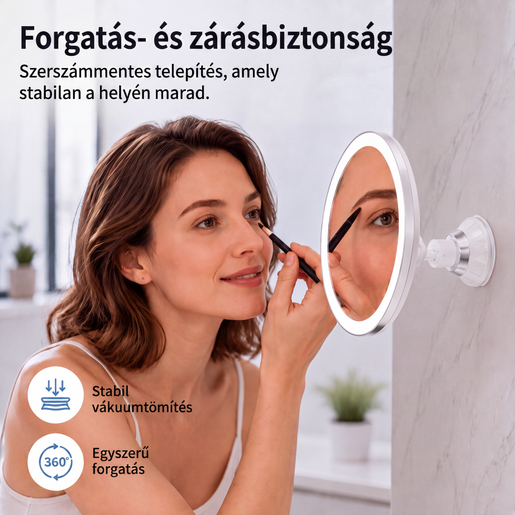 đIdĆkorlĂĄtos 50% kedvezmĂ©ny! đĄ 10-szeres nagyĂtĂĄsĂș sminktĂŒkör LED-fĂ©nnyel Ă©s tapadĂłkoronggal
