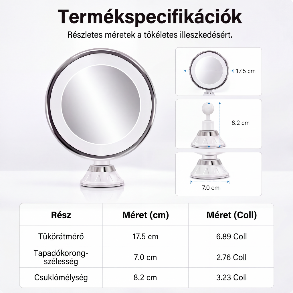 đIdĆkorlĂĄtos 50% kedvezmĂ©ny! đĄ 10-szeres nagyĂtĂĄsĂș sminktĂŒkör LED-fĂ©nnyel Ă©s tapadĂłkoronggal