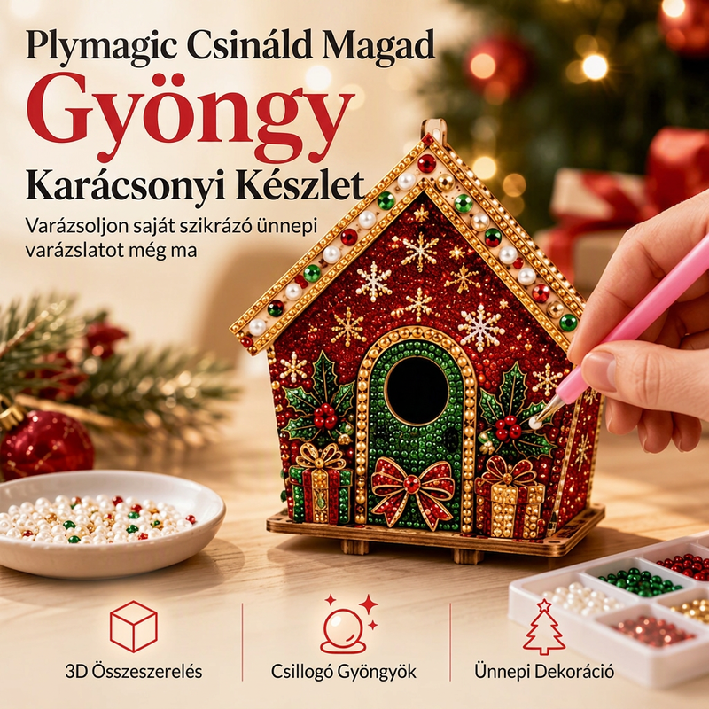 👨👩👧👦50% kedvezmény🎄 3D gyöngyös karácsonyi díszkészlet✨