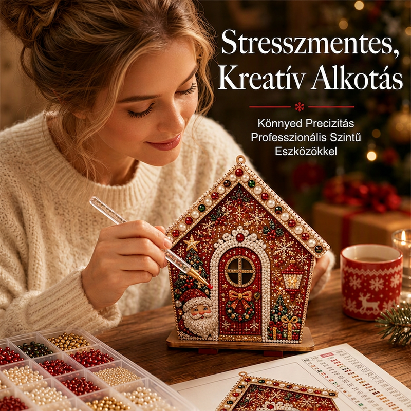 👨👩👧👦50% kedvezmény🎄 3D gyöngyös karácsonyi díszkészlet✨