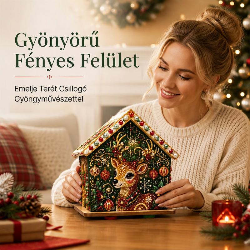 👨👩👧👦50% kedvezmény🎄 3D gyöngyös karácsonyi díszkészlet✨