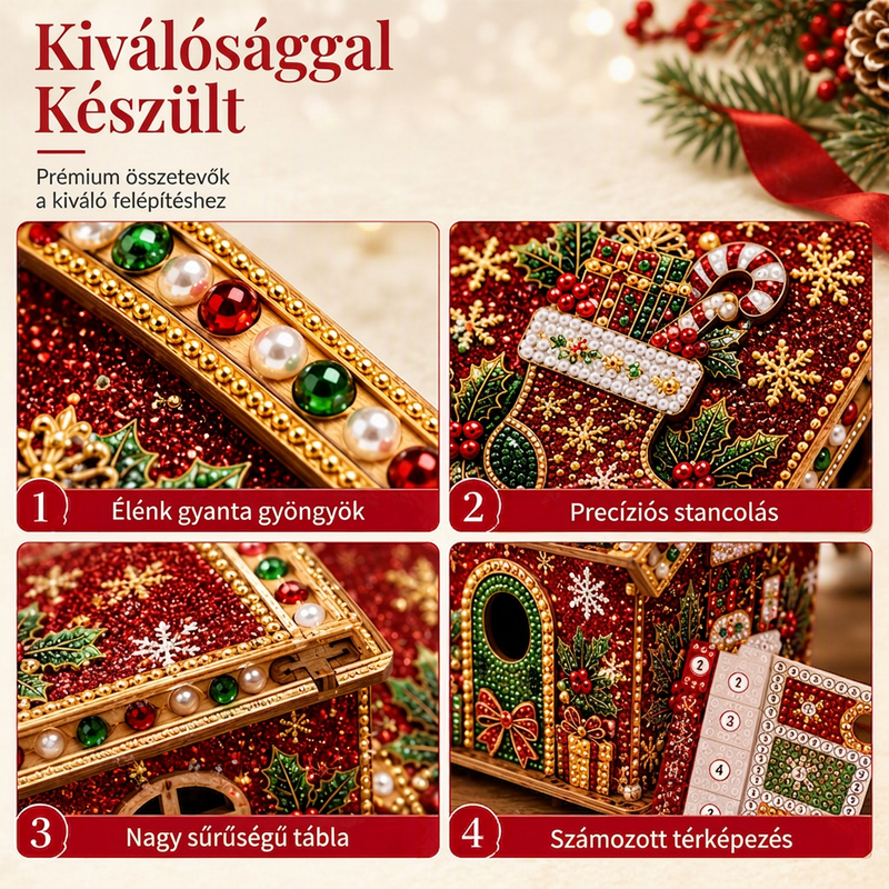 👨👩👧👦50% kedvezmény🎄 3D gyöngyös karácsonyi díszkészlet✨