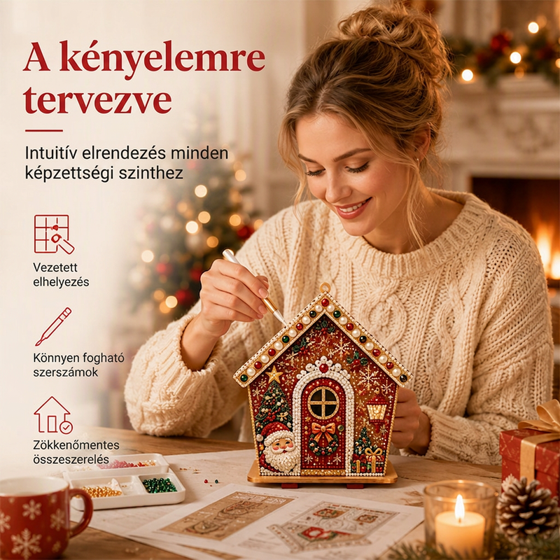 👨👩👧👦50% kedvezmény🎄 3D gyöngyös karácsonyi díszkészlet✨