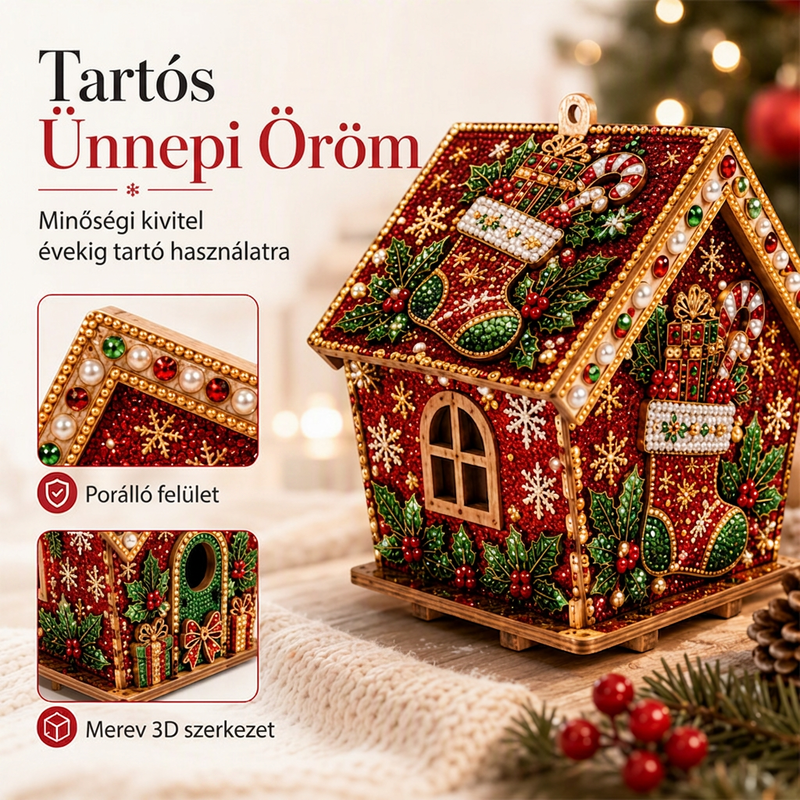 👨👩👧👦50% kedvezmény🎄 3D gyöngyös karácsonyi díszkészlet✨