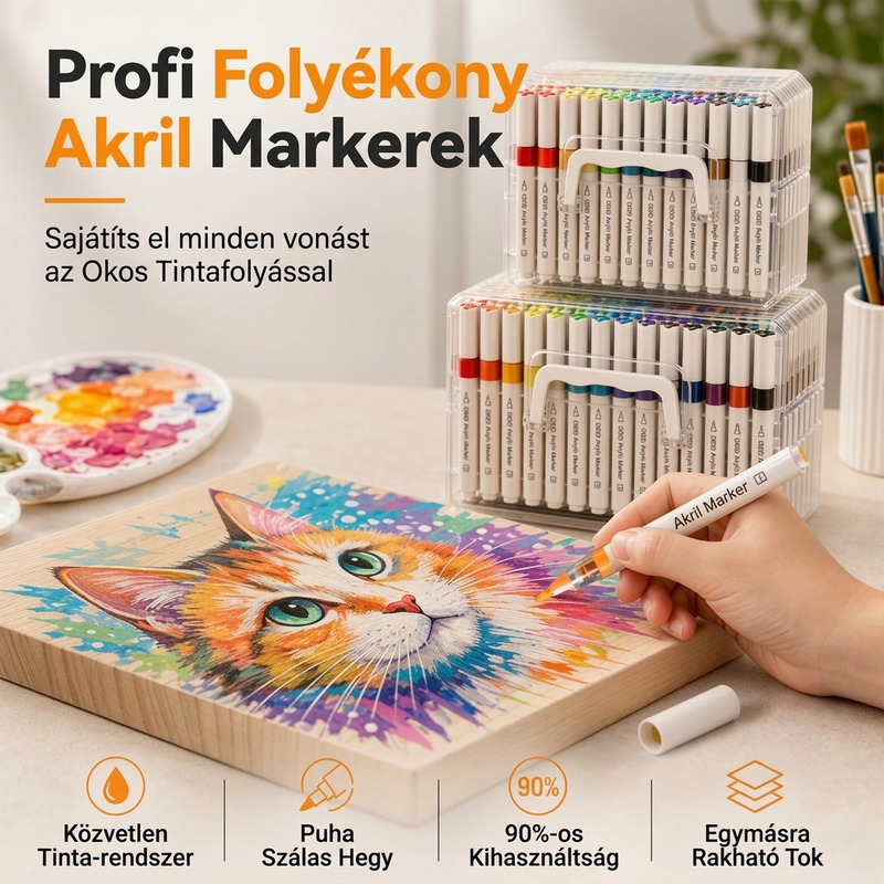 đŠ MoshatĂł folyĂ©kony akril marker puha ecsetvĂ©ggel â SzĂnes alkotĂĄs könnyedĂ©n, egyszerƱ tisztĂtĂĄssalâš