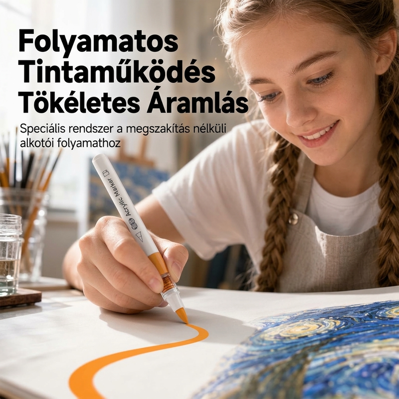 đŠ MoshatĂł folyĂ©kony akril marker puha ecsetvĂ©ggel â SzĂnes alkotĂĄs könnyedĂ©n, egyszerƱ tisztĂtĂĄssalâš