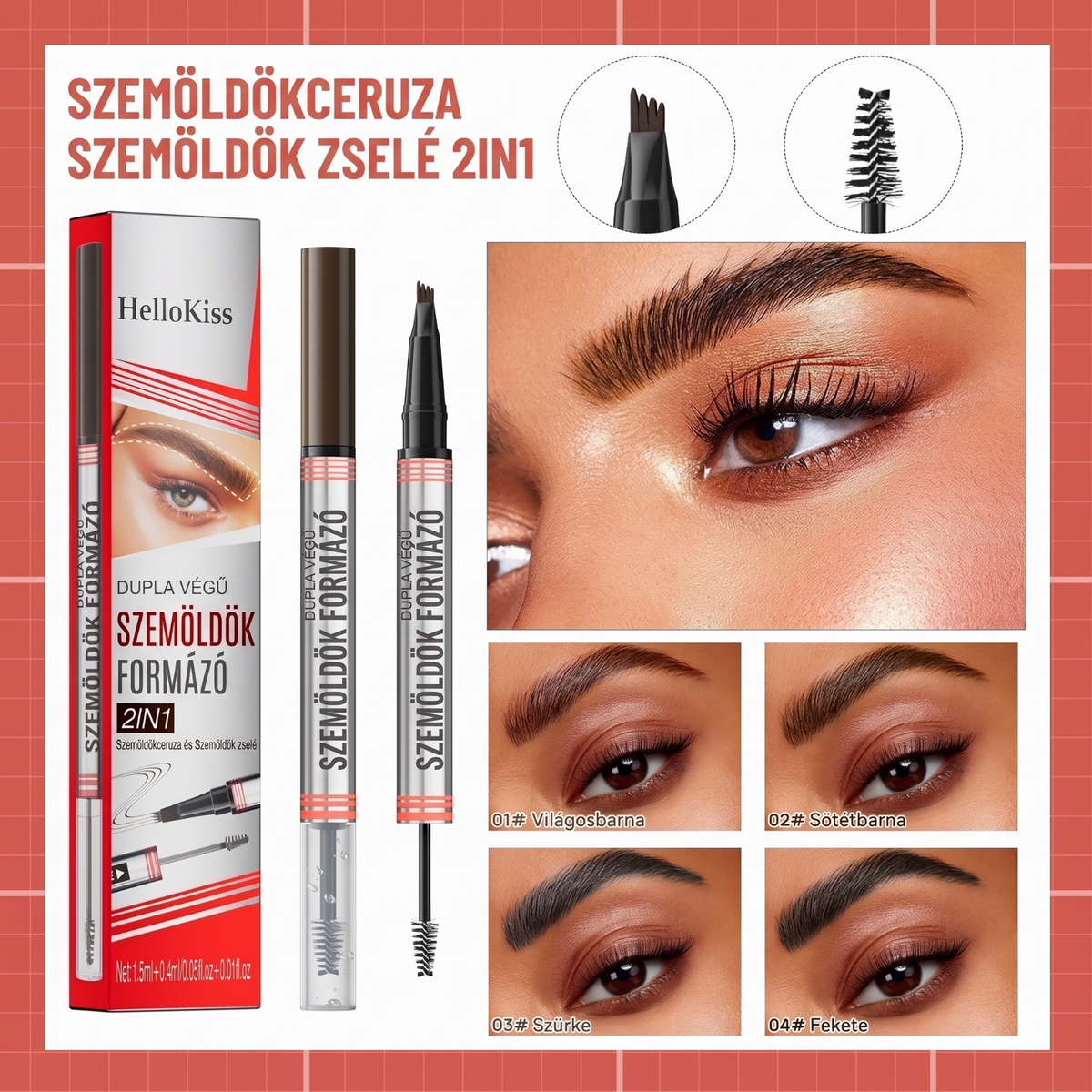 đ„2 az 1-ben szemceruza Ă©s szemöldökfixĂĄlĂł gĂ©l â sƱrƱbb Ă©s termĂ©szetesebb szemöldökformĂĄzĂĄshozđ„ł