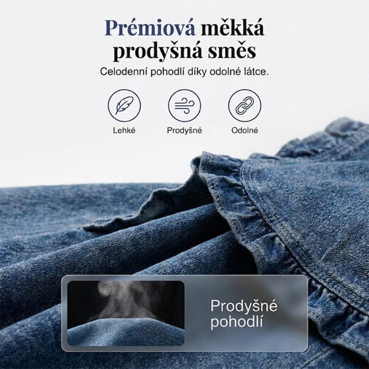 🔥49% KEDVEZMÉNY|Női farmerdzseki zár nélkül|Fodros, könnyű anyag, könnyen rétegezhető