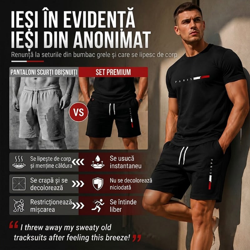 đ MOST 30% KEDVEZMĂNY! â° FĂ©rfi kĂ©trĂ©szes mintĂĄs szett â Puha Ă©s lĂ©legzĆ â Laza szabĂĄs, tökĂ©letes nyĂĄri kikapcsolĂłdĂĄsra vagy hĂ©tköznapokra â ĂsszeillĆ felsĆ Ă©s rövidnadrĂĄg đ©ł