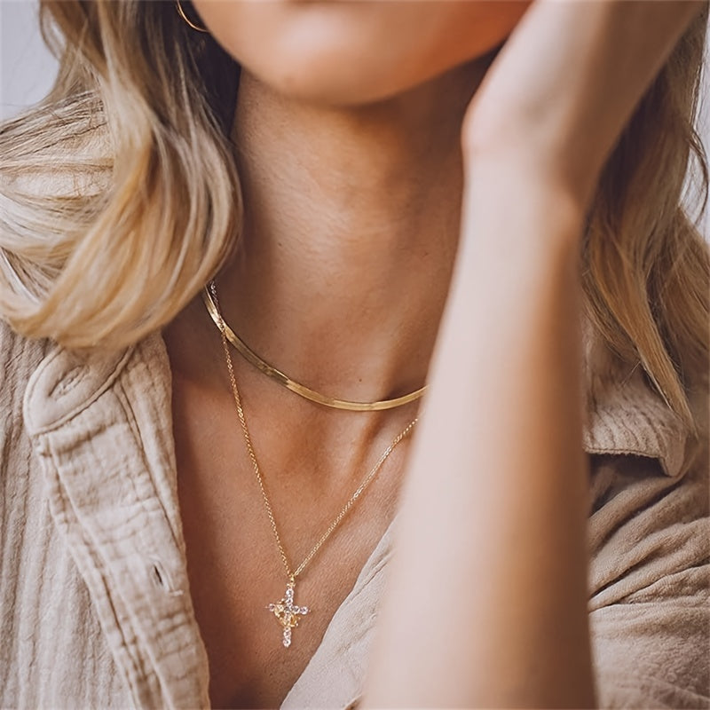 Korona kereszt hit nyaklánc