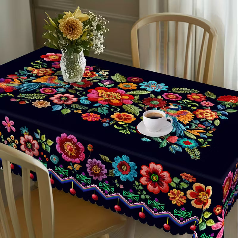 💖Luxus jacquard terítő színesben, hullámos szegéllyel