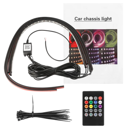 2024 rugalmas vízálló RGB LED lámpák autó alvázhoz (4 db)