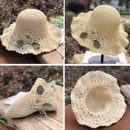 👒 Elegáns, kézzel kötött szalmakalap fodros részletekkel