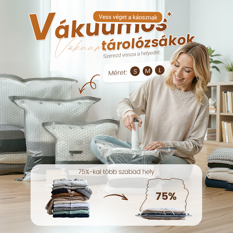 💪🌬️ Utazási vákuumtároló zsákok és hordozható szivattyú készlet 👕✨