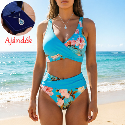 🌸🌿 Hangsúlyozd az alakod – Női virágmintás, magas derekú bikini szett (EU S-XL) 🌊👙