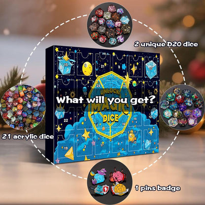 🔥UTÓS NAP 49% KEDVEZMÉNY - 🎄🎲Adventi naptár karácsonyi dobókockákkal 2025-re - 24 lyukkal, bélyegzővel