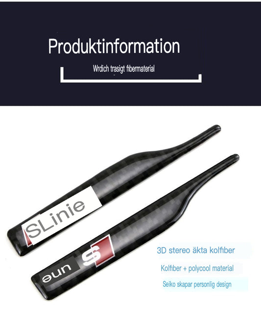 Szénszálas tükörmatrica ütésvédelemmel és logóval