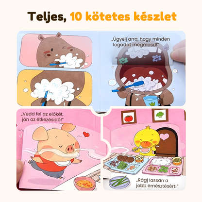 📚🧠 10 db-os interaktív kisgyermekeknek szóló tanulási könyvkészlet 👶💕