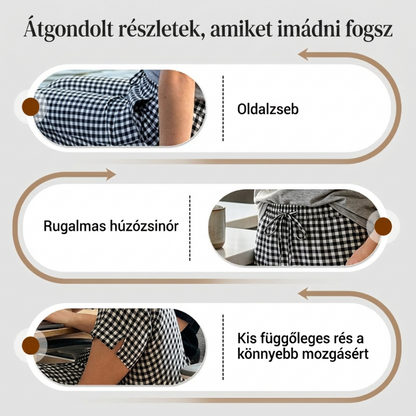Női kockás capri nadrág nyárra