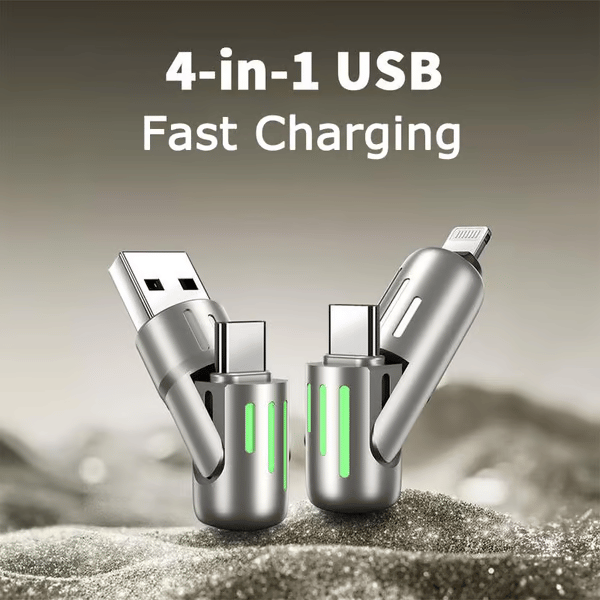 🔥4 az 1-ben USB töltőkábel, gyors töltés⚡