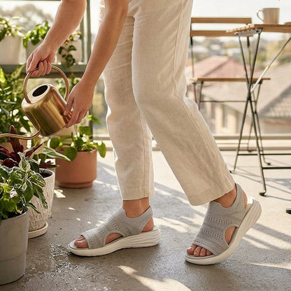 👠Női, lélegző kötött anyagból készült platform szandál ☁️