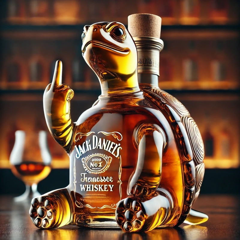 Vicces teknős whiskysüveg