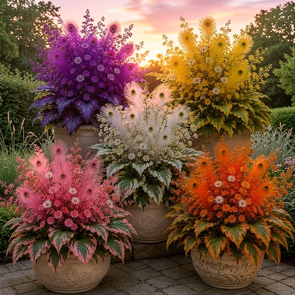 🔥 Spóroljon 50%-ot🦚Peacock Flame Hosta hagymások – Dús, árnyékot kedvelő növények kertbe és otthonra