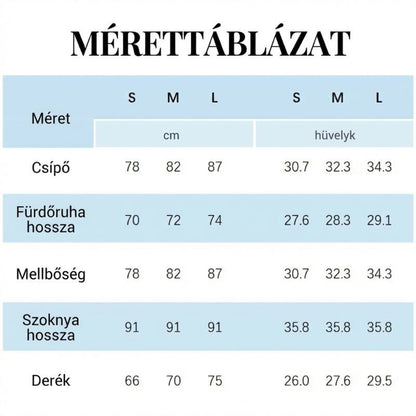 【🌊2 részes szett】V-nyakú csipkés nyomtatott egyrészes fürdőruha és szoknya