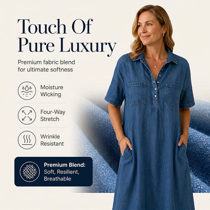 👗 MOST 60% KEDVEZMÉNY! 👖 Lezser zsebes farmer midi ingruha – Puha farmer és laza szabás – Funkcionális zsebek, tökéletes mindennapi viseletre – kényelmes és sokoldalú ✨🌸